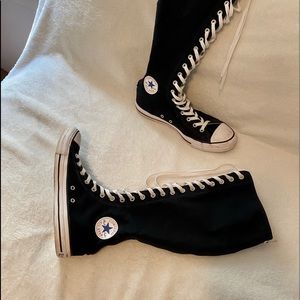 Knee High Black Converse All Stars